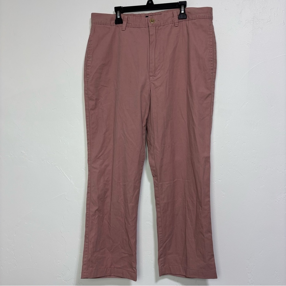 Casuals Roundtree & Yorke Men's Pink Chino Pant HEMMED 34 Waist Preppy Office